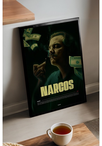 Narcos Siyah Ahşap Çerçeveli Poster, Dizi Duvar Tablosu