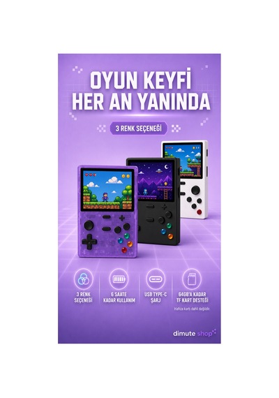 Xgb35 Kablosuz Oyun Konsolu Çift Kollu Taşınabilir Retro Video Oyun Konsolu Kulaklık Hediyeli Siyah - 803356315