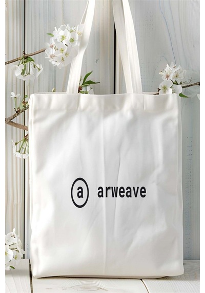 Art Hediye Arweave Baskılı Bez Çanta Kişiye Özel Model 1 Çok Renkli