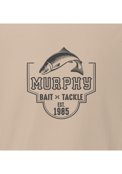 Wildstyle Murphys Bait Tackle Vintage Balıkçılık Olta Balıkçı Baskılı Unisex Bisiklet Yaka Pamuklu Tişört Camel