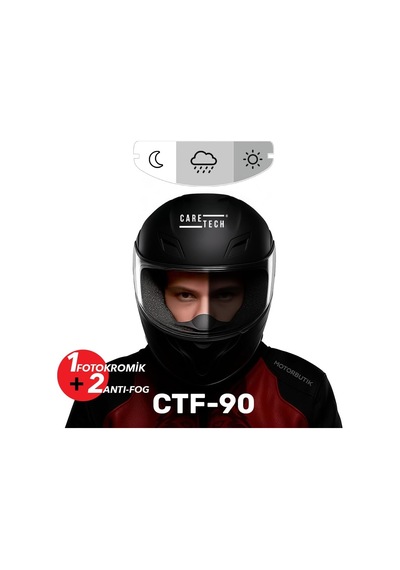 Ctf-90 Motosiklet Kask Buğu Önleyici Fotokromik Film-vizör Otomatik Kararma Anti Fog Kolay Montaj Çok Renkli