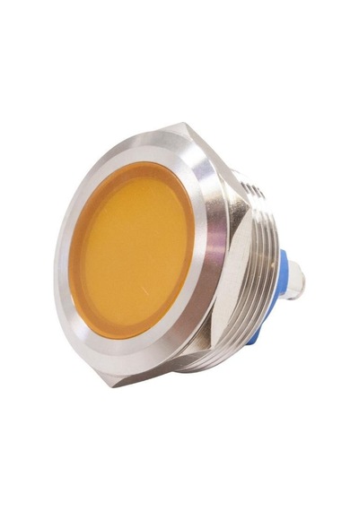 Motorobit 25L-P1 25Mm 12-24V Metal Sinyal Lambası - Sarı