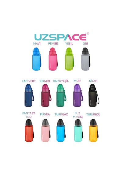 Uzspace 2'li Pipetli Tritan Matara Seti 400 Ml Fiftyfifty