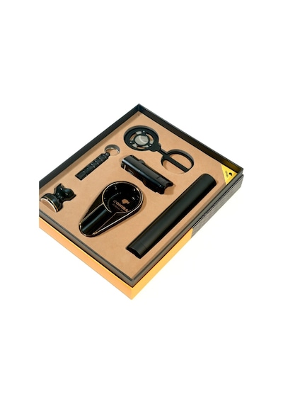 Cohiba 3 Torch Çakmak Küllük Makas Punch Sehpa Tüp Siyah Altılı Puro Seti Tr9867