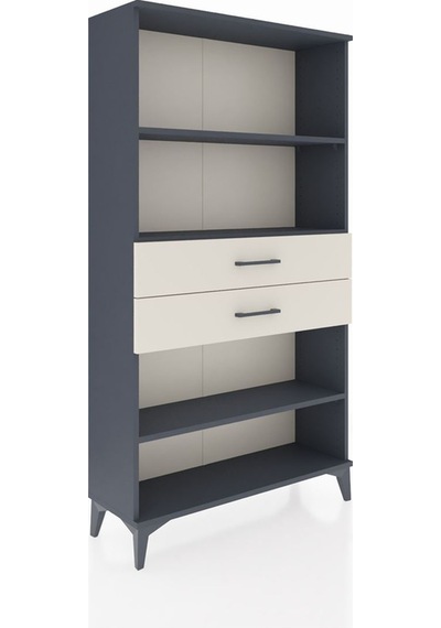 Arges Dolap 3 Raflı 2 Çekmeceli 88x30x163 Antrasit-aytaşı Antrasit