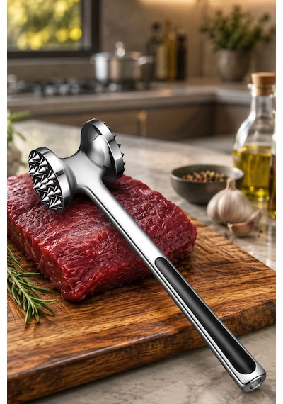 Döküm Et Dövücü Çift Taraflı Dayanıklı Alüminyum Gövde Et Yumuşatma Tokmağı Ergonomik Saplı Pratik Ve Sağlam Et Tokmağı Mutfakta Et Hazırlığı İçin İdeal Mutfak Aleti Diğer
