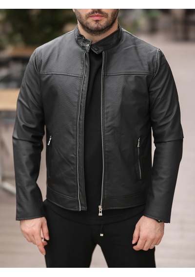 Yeni Sezon Erkek Premium Karbon Deri Slim Fit Mevsimlik Ceket Siyah Carbon Deri