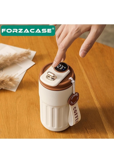 Forzacase Paslanmaz Çelik Termometreli 450 Ml Çay Kahve Termosu - Fc944 Mavi Mavi