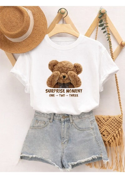 Unisex Suprıse Moment Oversize T-shirt Beyaz