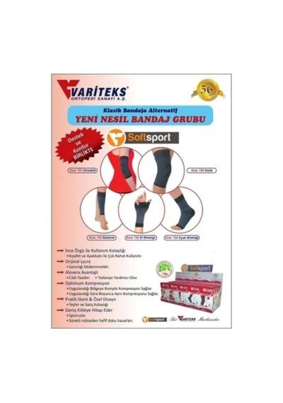Variteks Softsport Elastik Örme Dizlik 43-48cm Xlarge