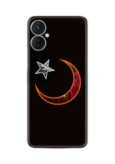 Tecno Spark 9 Pro Kılıf Resimli Desenli Silikon Platinium Series Ay Yıldız 1884