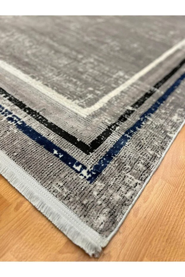 Mevlana Bazaar Amara 200 X 300 Bambu Yün Halı Bej - Lacivert