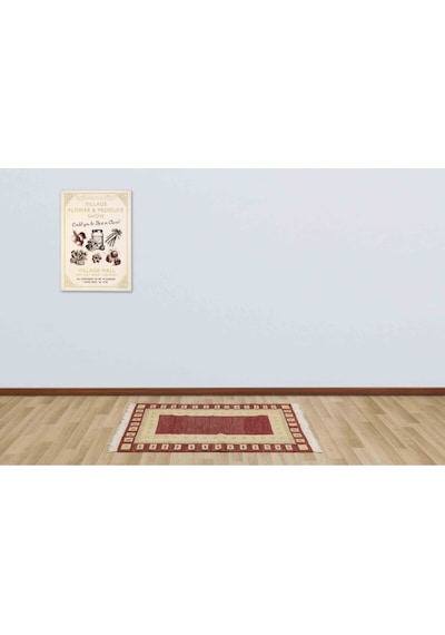 Bej Ve Kırmızı Rengiyle Evinizi Süsleyen Vintage Eskitme Halı 85x143