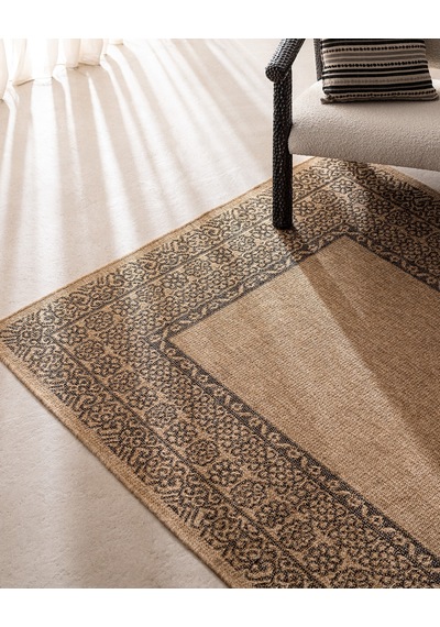 Madame Coco Orens Halı - Naturel/siyah - 120x180 Cm 8684427332061 Çok Renkli