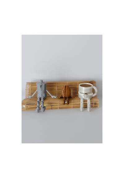 Kahve Köşesi Sevimli Biblo Seti 3lü, Kahve Çekirdeği, Kahve Kupası, Moka Pot, Coffee Set 10 Cm