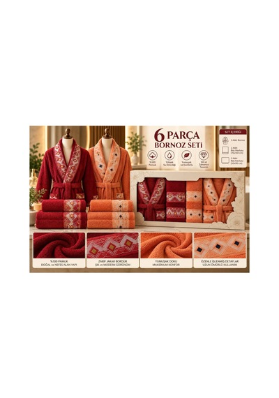 Slc Home 6 Parça Lüx Aile Bornoz Seti % 100 Pamuk Kutulu Şık Desenli İşlemeli Turuncu - Kırmızı - 939937392 Turuncu - Kırmızı Slc Home 6 Parça Lüx Aile Bornoz Seti % 100 Pamuk Kutulu Şık Desenli İşlemeli Turuncu - Kırmızı - 939937392 Turuncu - Kırmızı