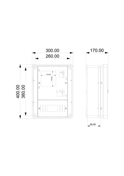 Sayaç Panosu 15 Sigortalı Monofaze Sayaçlı Sıva Üstü Sayaç Panosu Ip65 30 X 40 X 17 Cm Poli 038-1