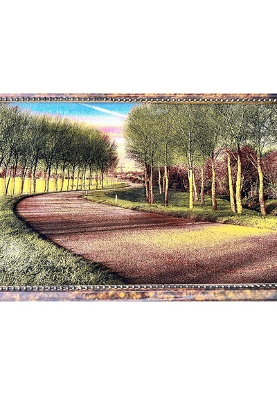 Sessiz Hatıralar Yolu Adlı İran Tebriz Halı Tablo 123x73cm - Duvar Halı Kilim Tablo