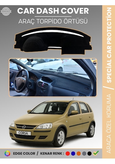 Opel Corsa C 2000-2006 Torpido Örtüsü Ön Göğüs Halı Torpido Koruma Birebir Uyum Kaymaz Özel Kesim - 389 Stiloto