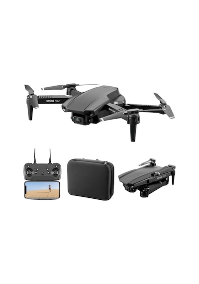 E99 Pro2 Çift Kamera FPV Hareket Selfie Drone Siyah Siyah