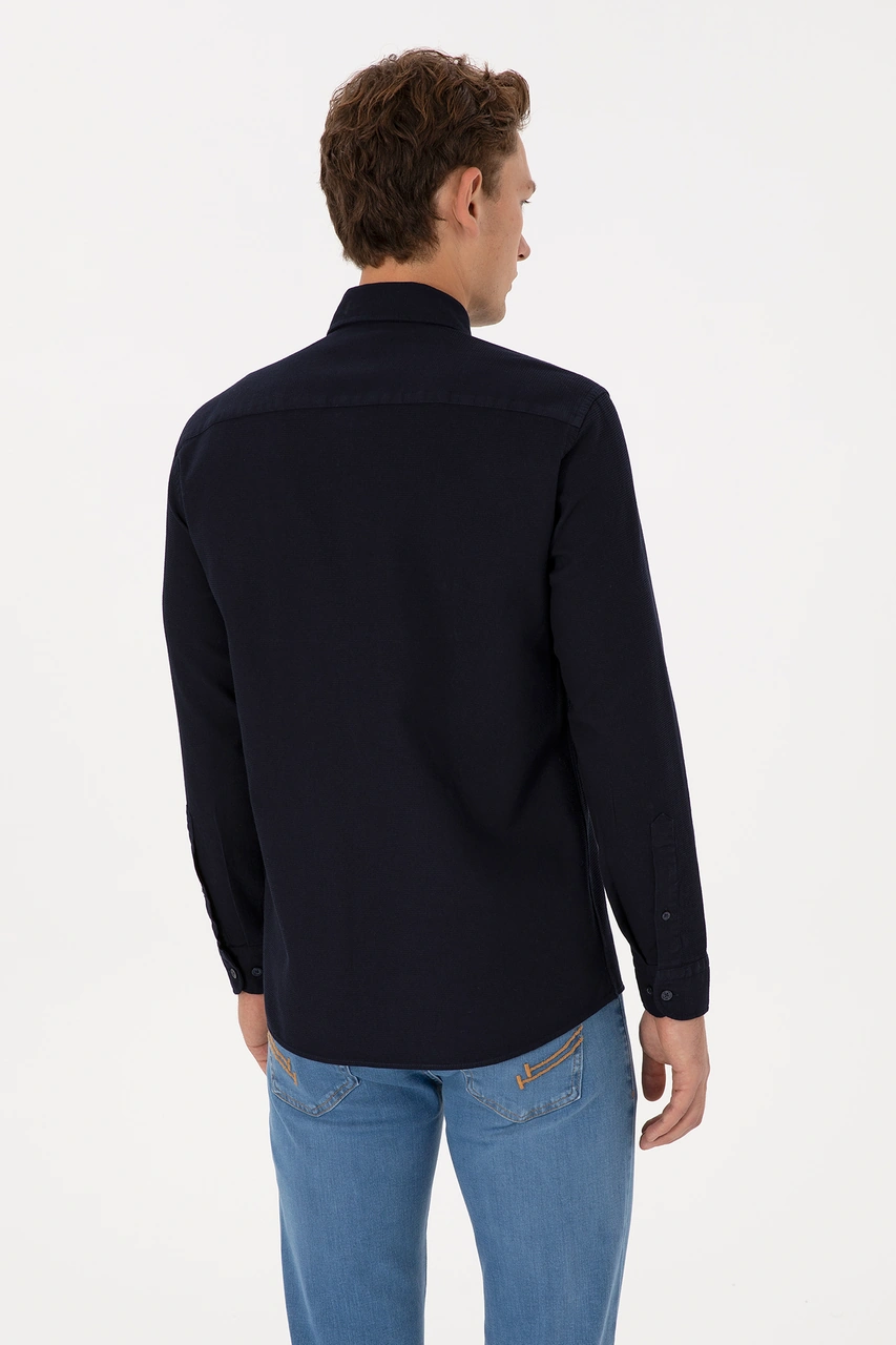 U.s. Polo Assn. Erkek Lacivert Gömlek Desenli 50308611-vr033 Lacivert