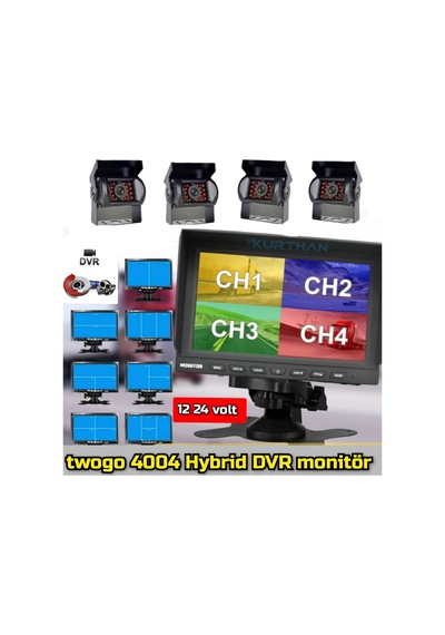 256 Gb 4 Adet Metal Kasa Kamera Ve 7'' Hybrid Dvr Set 12-24 Volt