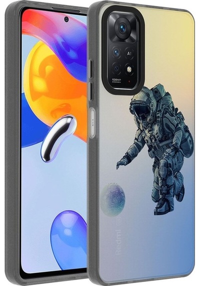 Xiaomi Redmi Note 12 Pro 4g Kılıf Desenli Zore Dragon Sert Kapak Astronot