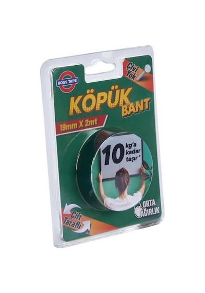 Boss Köpük Bant Montaj Aksesuar Yapıştırma Bandı 19Mmx2Mt 10Kg Ta