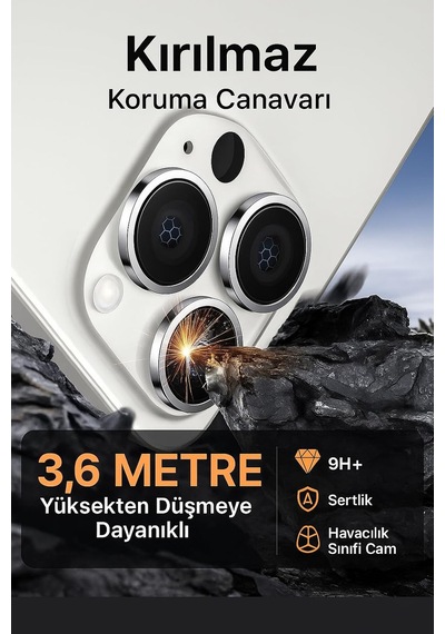 Premium Safir Kamera Lens Koruyucu İphone 17 Pro / 17 Pro Max, Havacılık Sınıfı Alüminyum Çerçeve, Ultra Hd Netlik, Çizilmeye Karşı Üstün Koruma Deep Blue, İphone 17 Pro / 17 Pro Max