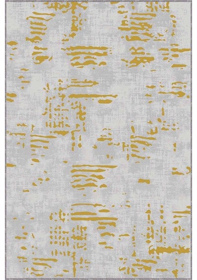 Sarı Vintage Kaymaz Tabanlı Makinede Yıkanabilir Halı Dr006n11
