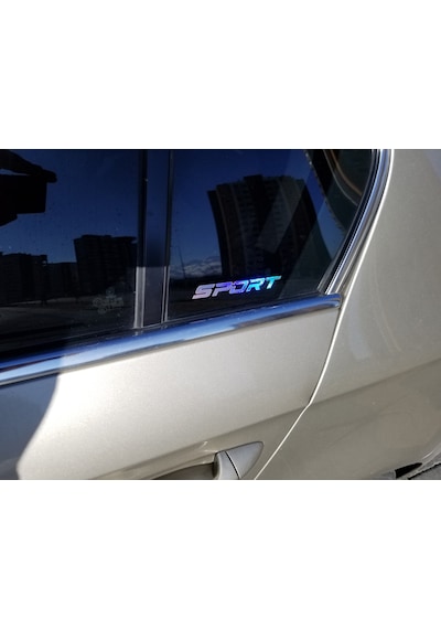 12 cm 2 Adet Araba Sticker Kelebek Cam Sport Yazısı Renk Değiştir