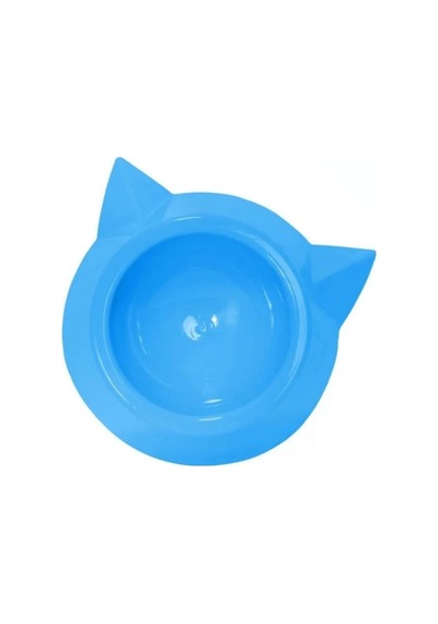 Plastik Tekli Kedi Mama Ve Su Kabı - Mavi