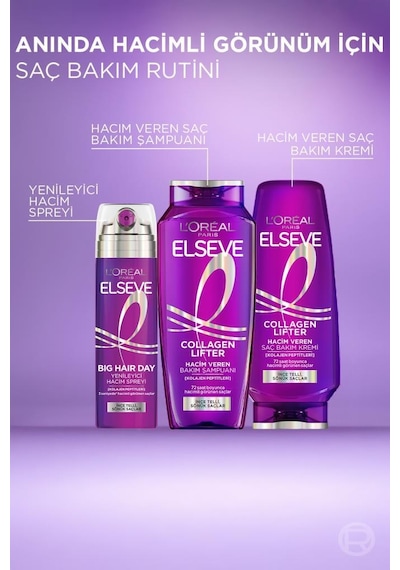 L'Oreal Paris Elseve Collagen Lifter Kolajen Peptitleri İçeren Hacim Veren Bakım Seti