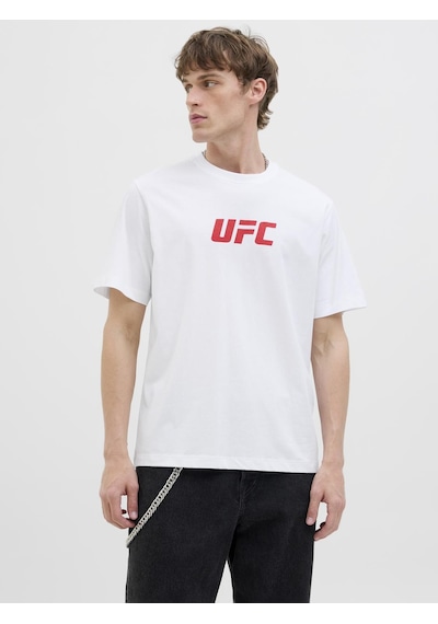 Jack & Jones Erkek Ufc Lisansli Gögüs Baskili Tisört - Ufc - 12290261 Beyaz