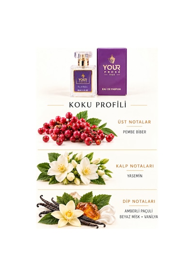 Your Prose K121 Pembe Biber, Yasemin Ve Paçuli Notalı Baharatlı Çiçeksi Kadın Parfümü Edp 50 Ml - 8690352000012yp121