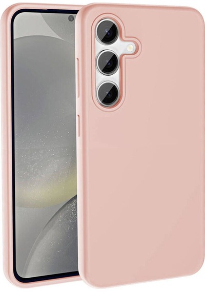 Galaxy S24 Plus Kılıf M-safe Şarj Özellikli Sıvı Teknolojili Silinebilir Sert Zore Kivi Kapak Pembe