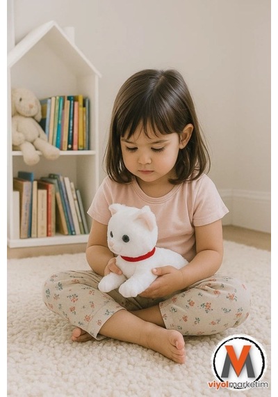 Sevimli Peluş Yavru Kedi 35 Cm Sesli Miyavlayan Oyuncak Uyku Ve Oyun Arkadaşı 4 Renk Seçeneği Çok Renkli