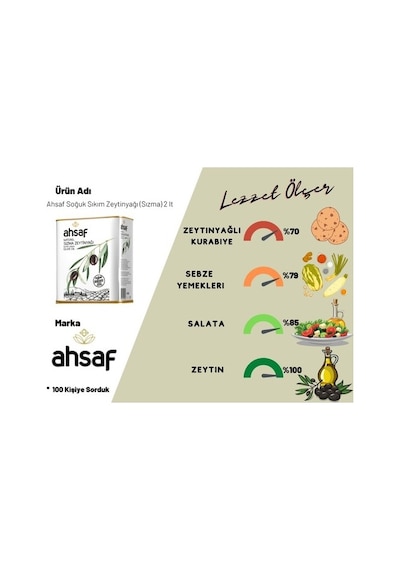 Ahsaf Soğuk Sıkım Natürel Sızma Zeytinyağı 3 x 2 L
