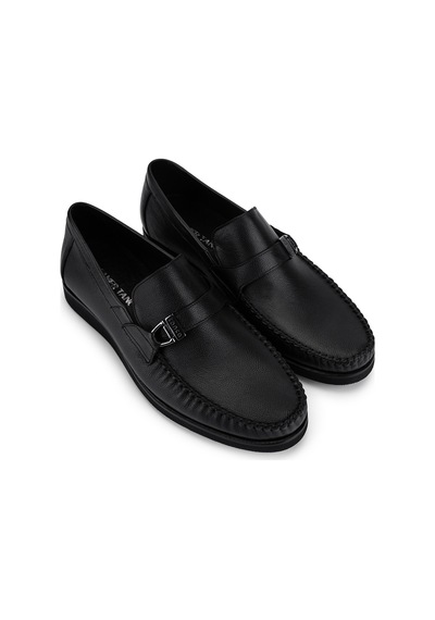 Tamer Tanca Erkek Hakiki Deri Siyah Loafer Ayakkabı 708 1502 Erk Ayk Y26 Sıyah