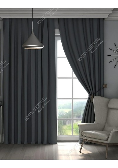 Antrasit Füme Blackout Karartma Perde,gri 150 X 270 Çok Renkli