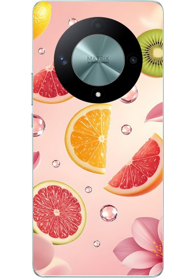 Honor X9b Uyumlu Meyve Dilimleri Baskılı Silikon Kılıf Renkli