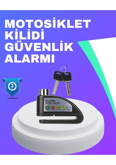 Su Geçirmez Alarm Disk Kilidi Motosiklet Scooter Bisiklet Güvenlik - Lisinya