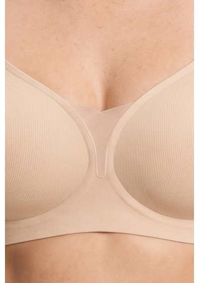 Cottonill Seamless Bra - Nuvia Ten Lazer Kesim Klipsli Önden Açılabilir Rib Dokulu Dikişsiz Emzirme Sütyeni