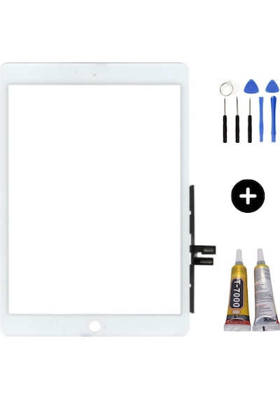Apple Uyumlu iPad  5.nesil A1822-a1823 A Kalite Dokunmatik Beyaz + Montaj Seti