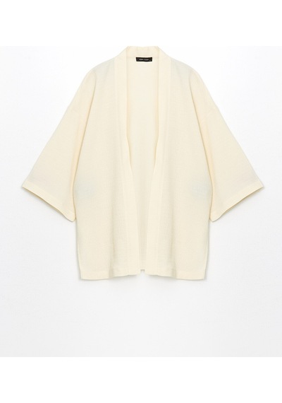 Lcw Vision Bej Şal Yaka Oversize Kadın Kimono
