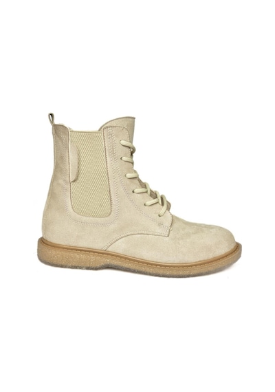 Fox Shoes R374961902 Bej Süet Yanı Lastikli Klasik Kadın Bot Bej