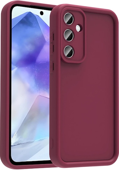 Samsung Uyumlu Galaxy A56 Kılıf Kamera Korumalı Zore Ananas Kapak Mürdüm