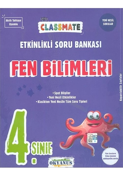 4. Sınıf Classmate Fen Bilimleri Etkinlikli Soru Bankası -  Okyanus Eğitim