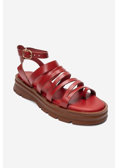 Luvi Shoes Elsa Kırmızı Hakiki Deri Çok Bantlı Kadın Parmak Arası Sandalet Luvi Shoes Elsa Kırmızı Hakiki Deri Çok Bantlı Kadın Parmak Arası Sandalet