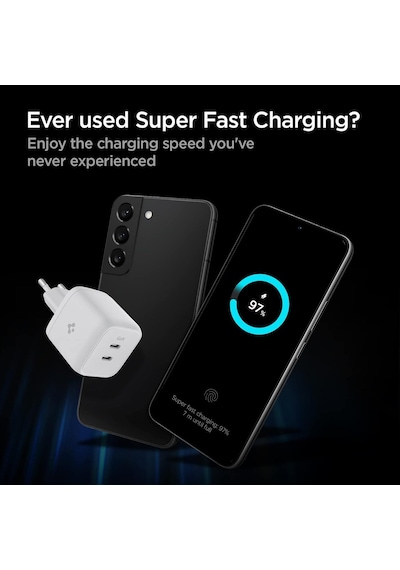 Spigen ACH03717 45w Usb-c 2 Port Mini Adaptör Hızlı Şarj Aleti